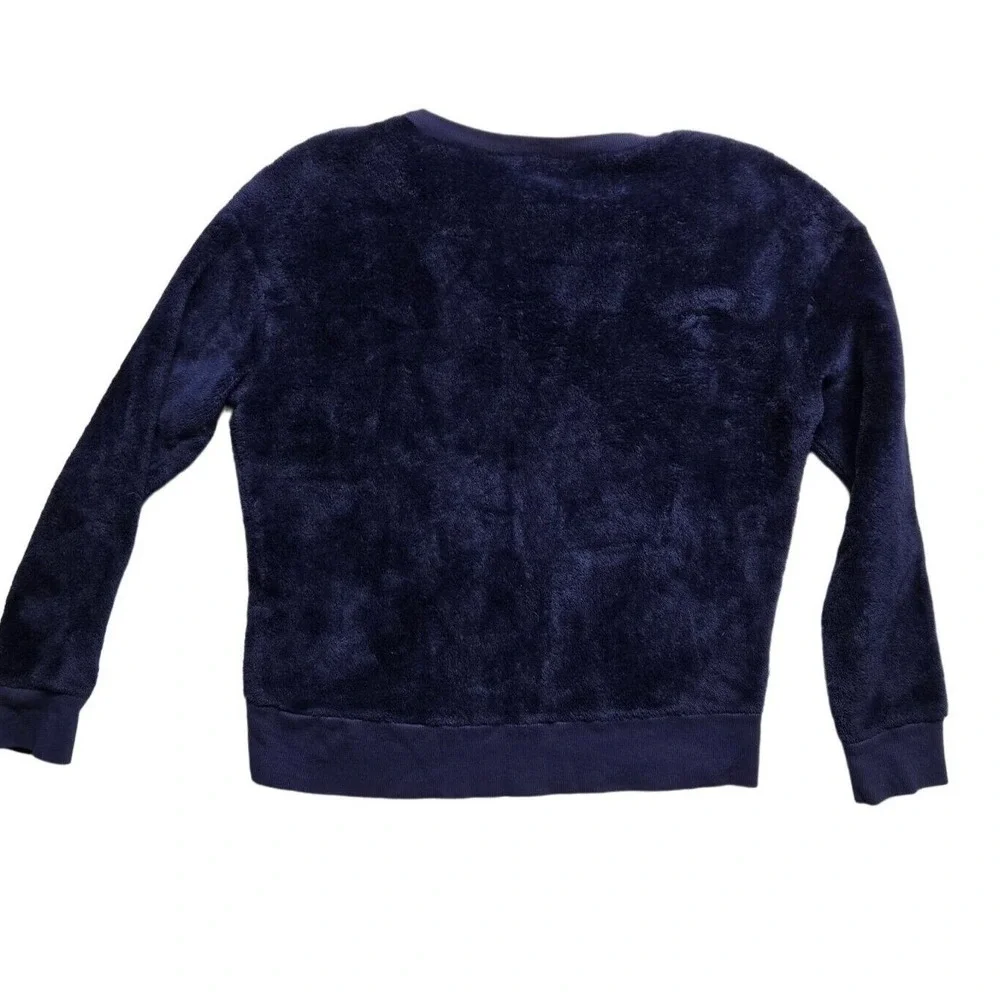 Justice Plush Pullover Sweatshirt Fuzzy Soft Cozy Comfy Blue Girls‎ 10/12 Plus